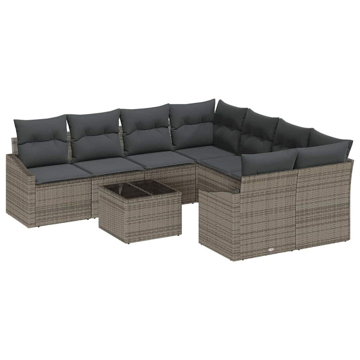 Havesofa Sæt med pude med opbevaring 9 pcs Grå 55 x 55 x 37 cm