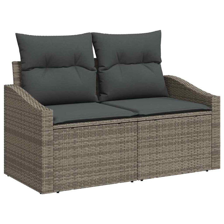 Have Spisebordssæt 5 pcs Grå Poly Rattan og pulverlakeret stål