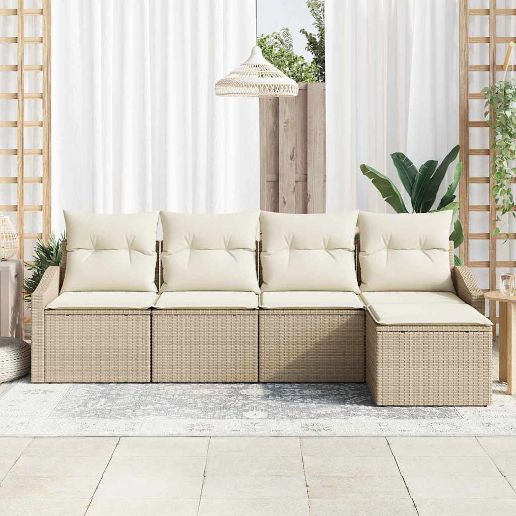Have Spisebordssæt med pude med opbevaring 5 pcs Beige og creme