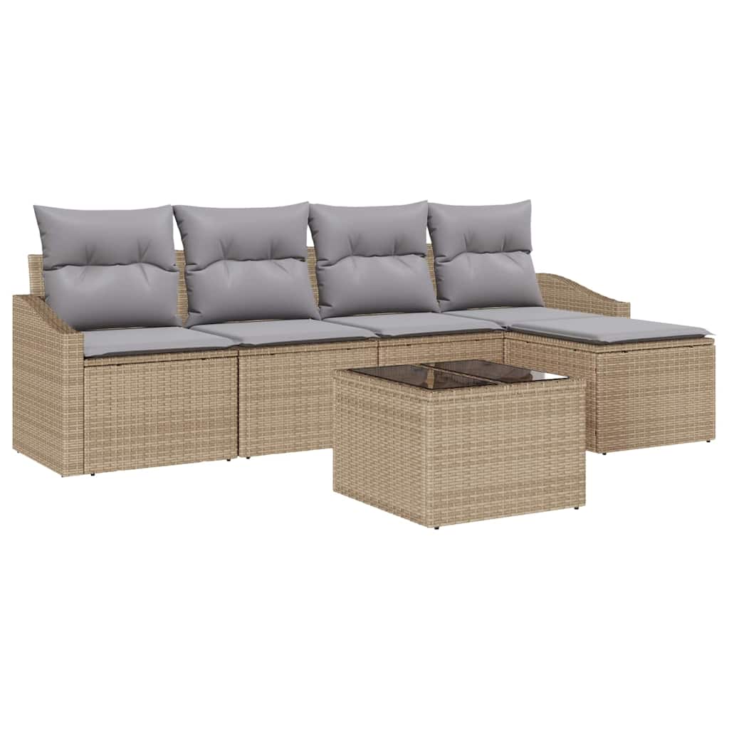 Have Spisebordssæt med pude 6 pcs Beige og lys grå