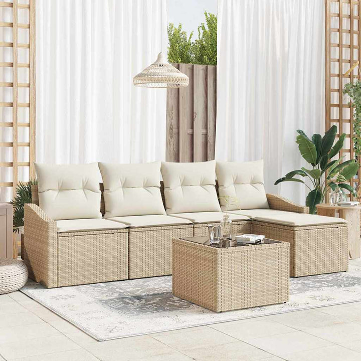 Have Spisebordssæt med pude med opbevaring 6 pcs Beige og creme