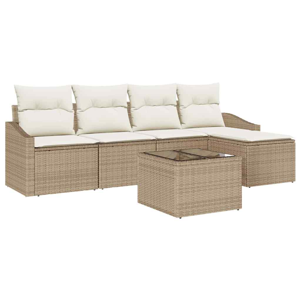 Have Spisebordssæt med pude med opbevaring 6 pcs Beige og creme