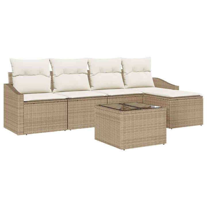 Have Spisebordssæt med pude med opbevaring 6 pcs Beige og creme