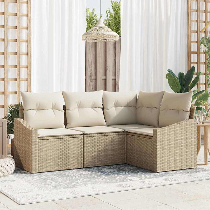 Have Spisebordssæt med pude med opbevaring 4 pcs Beige og creme