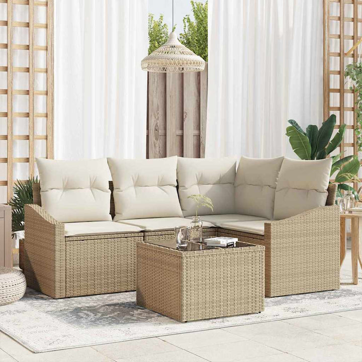Have Spisebordssæt med pude med opbevaring 5 pcs Beige og creme