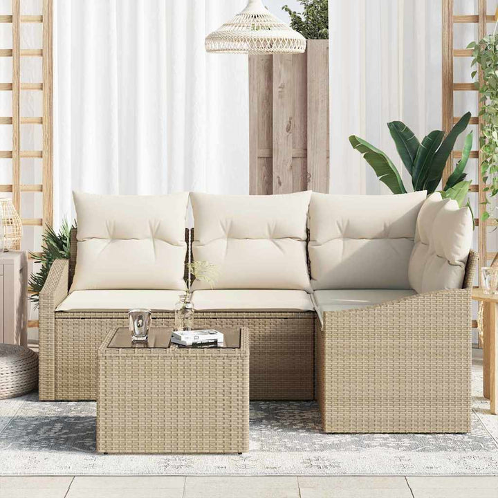 Have Spisebordssæt med pude med opbevaring 5 pcs Beige og creme