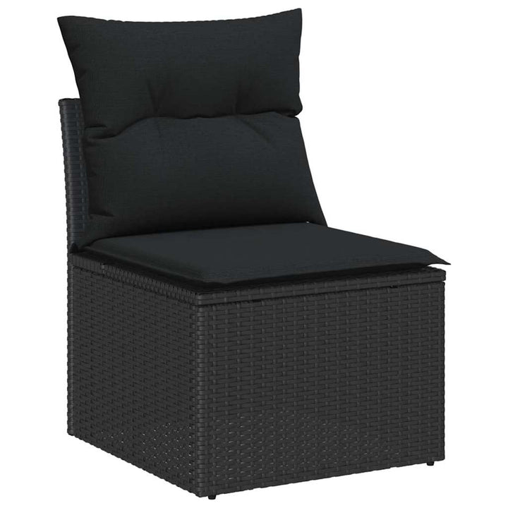 Have Spisebordssæt 5 pcs Sort Poly Rattan og pulverlakeret stål