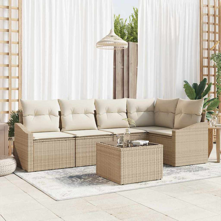 Have Spisebordssæt med pude med opbevaring 6 pcs Beige og creme
