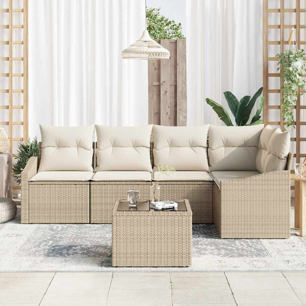 Have Spisebordssæt med pude med opbevaring 6 pcs Beige og creme