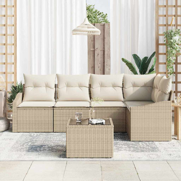 Have Spisebordssæt med pude med opbevaring 6 pcs Beige og creme