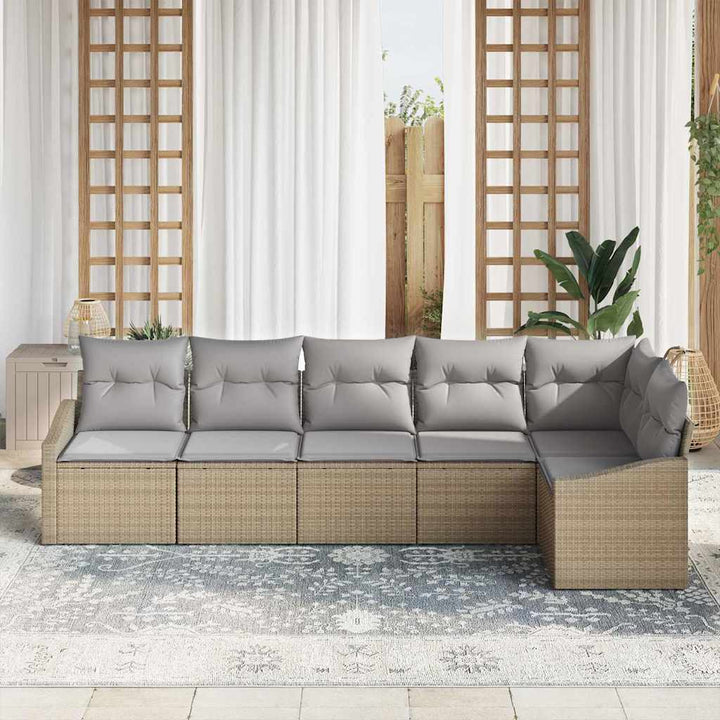 Have Spisebordssæt med pude 6 pcs Beige og lys grå