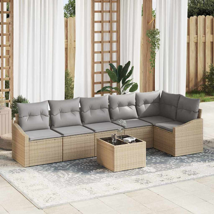 Have Spisebordssæt med pude 7 pcs Beige og lys grå