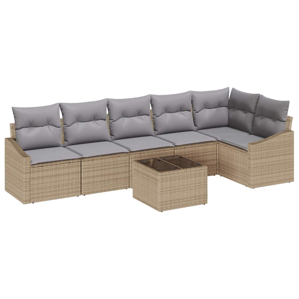 Have Spisebordssæt med pude 7 pcs Beige og lys grå