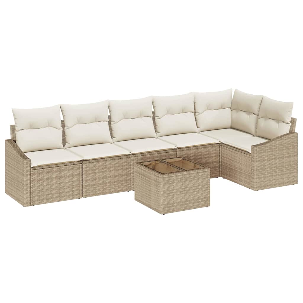 Have Spisebordssæt med pude med opbevaring 7 pcs Beige og creme