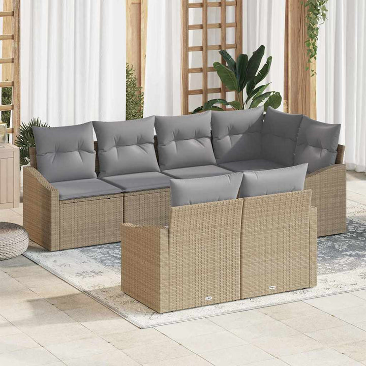 Have Spisebordssæt med pude 7 pcs Beige og lys grå