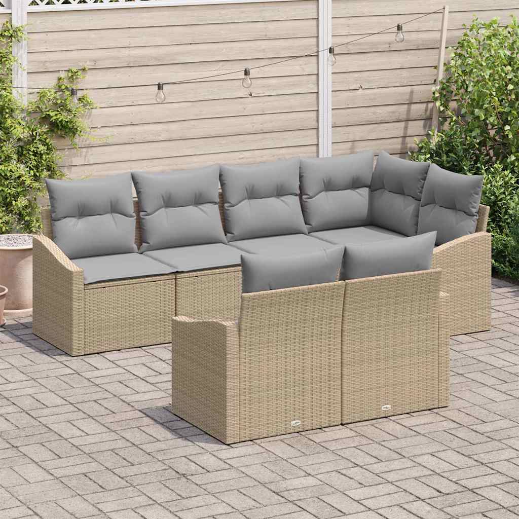 Have Spisebordssæt med pude 7 pcs Beige og lys grå