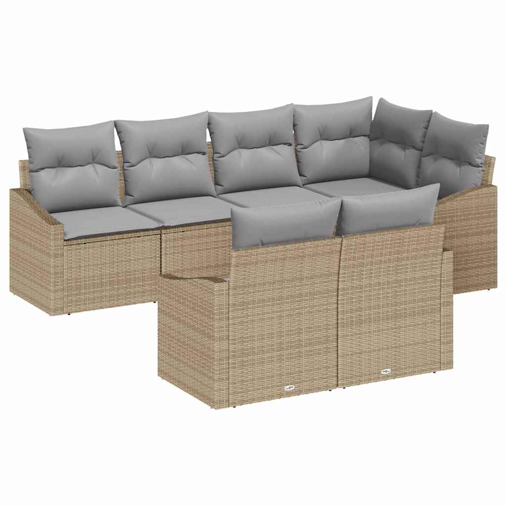 Have Spisebordssæt med pude 7 pcs Beige og lys grå