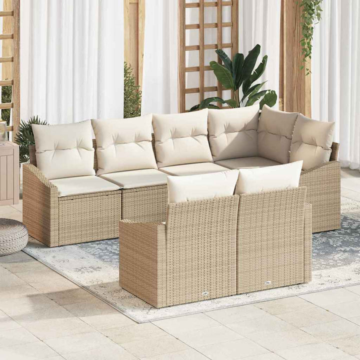 Have Spisebordssæt med pude med opbevaring 7 pcs Beige og creme