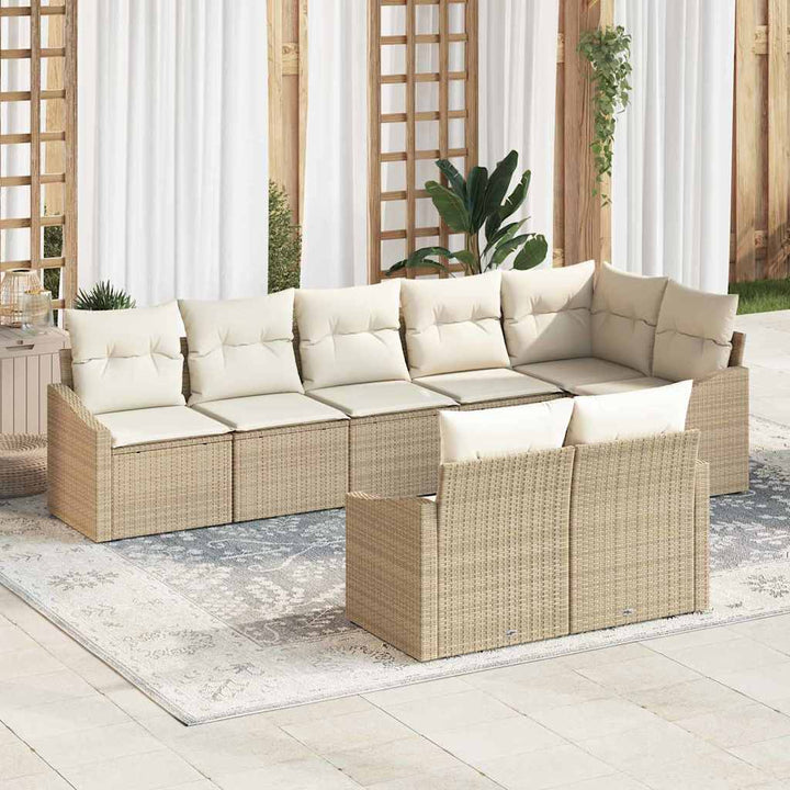 Have Spisebordssæt med pude med opbevaring 8 pcs Beige og creme