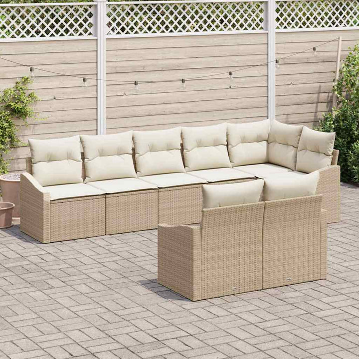 Have Spisebordssæt med pude med opbevaring 8 pcs Beige og creme