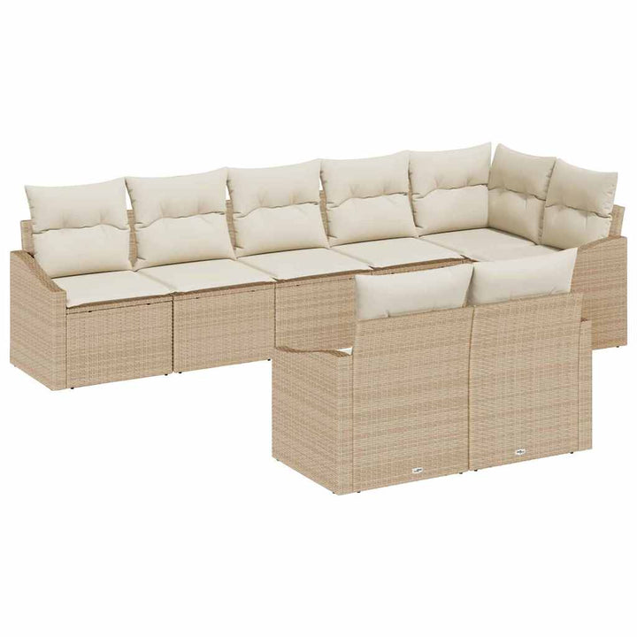 Have Spisebordssæt med pude med opbevaring 8 pcs Beige og creme