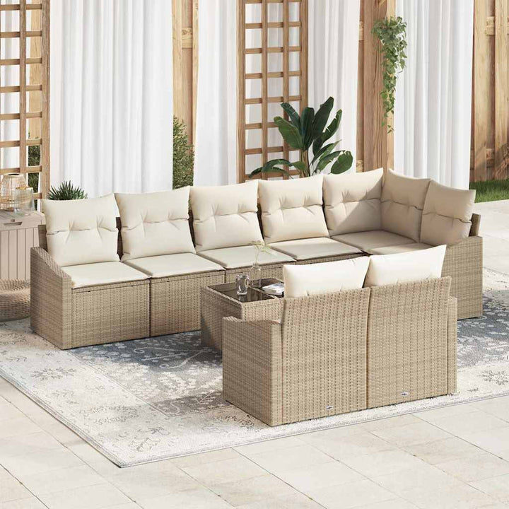 Have Spisebordssæt med pude med opbevaring 9 pcs Beige og creme