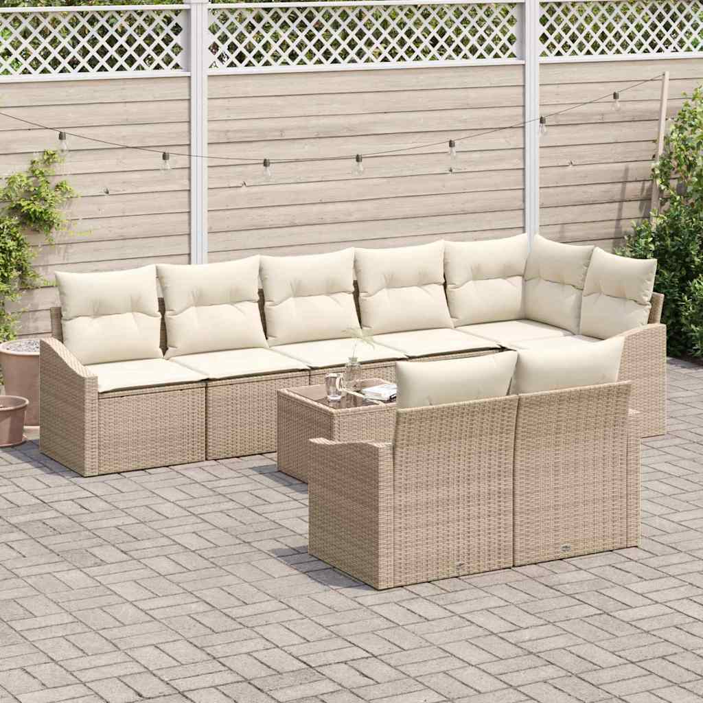 Have Spisebordssæt med pude med opbevaring 9 pcs Beige og creme