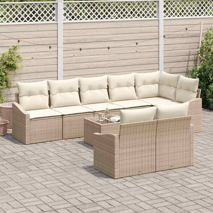 Have Spisebordssæt med pude med opbevaring 9 pcs Beige og creme