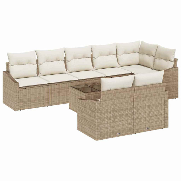 Have Spisebordssæt med pude med opbevaring 9 pcs Beige og creme