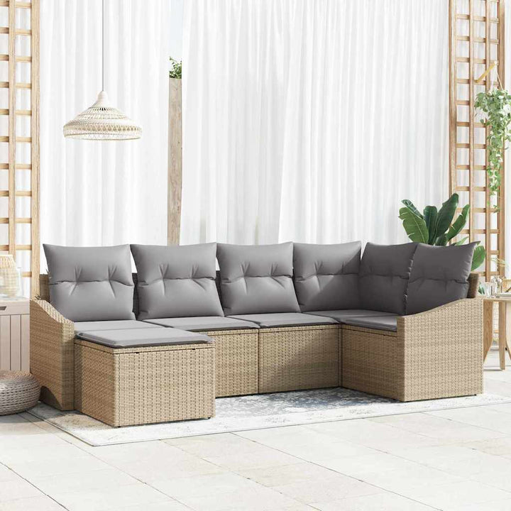 Have Spisebordssæt med pude 6 pcs Beige og lys grå