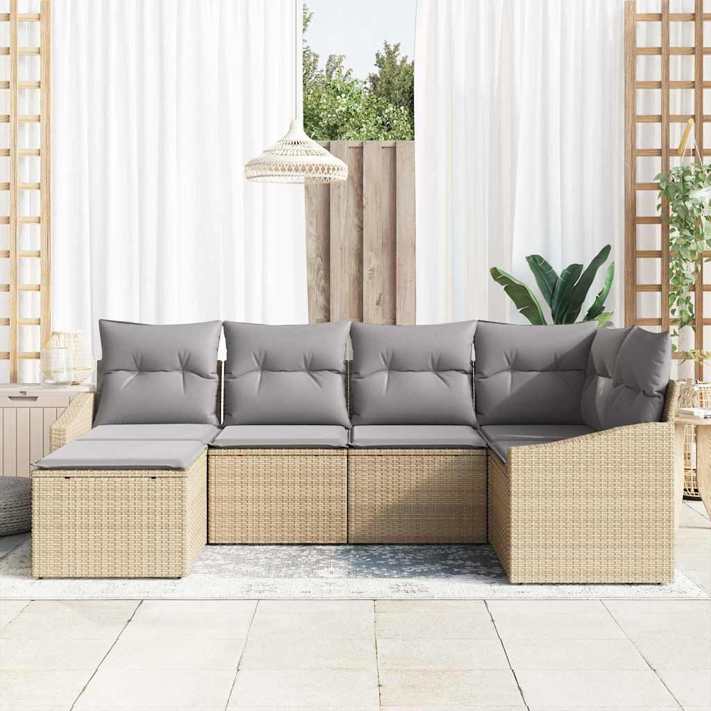 Have Spisebordssæt med pude 6 pcs Beige og lys grå