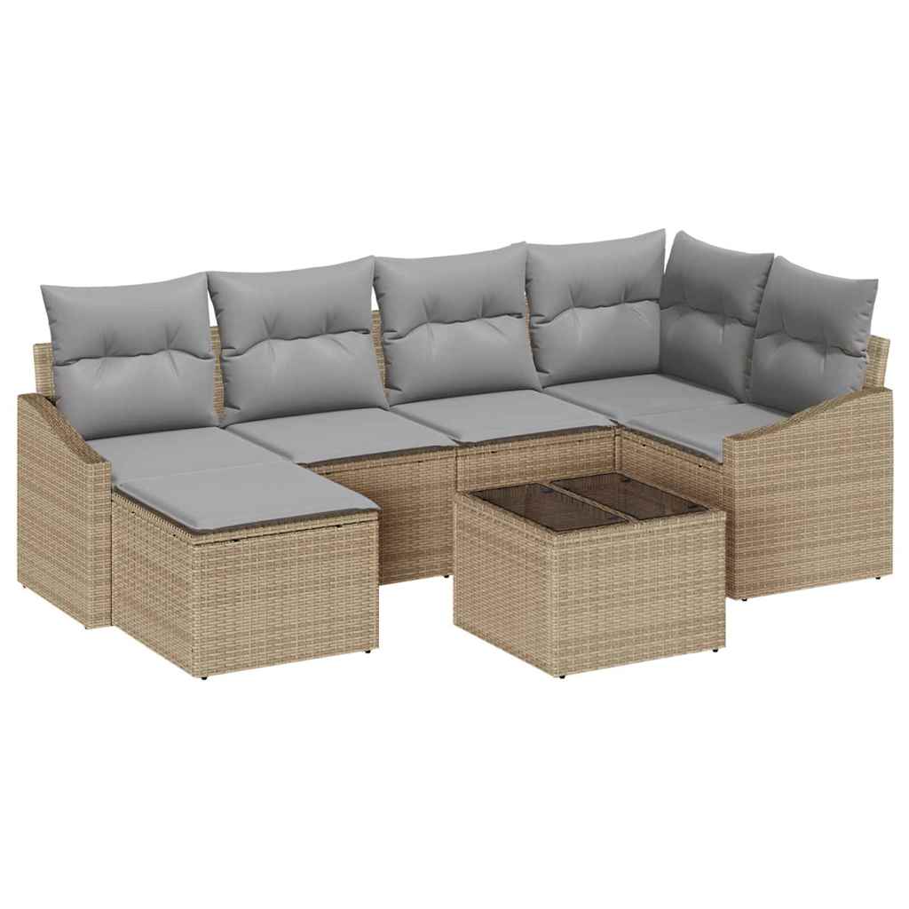Have Spisebordssæt med pude 7 pcs Beige og lys grå