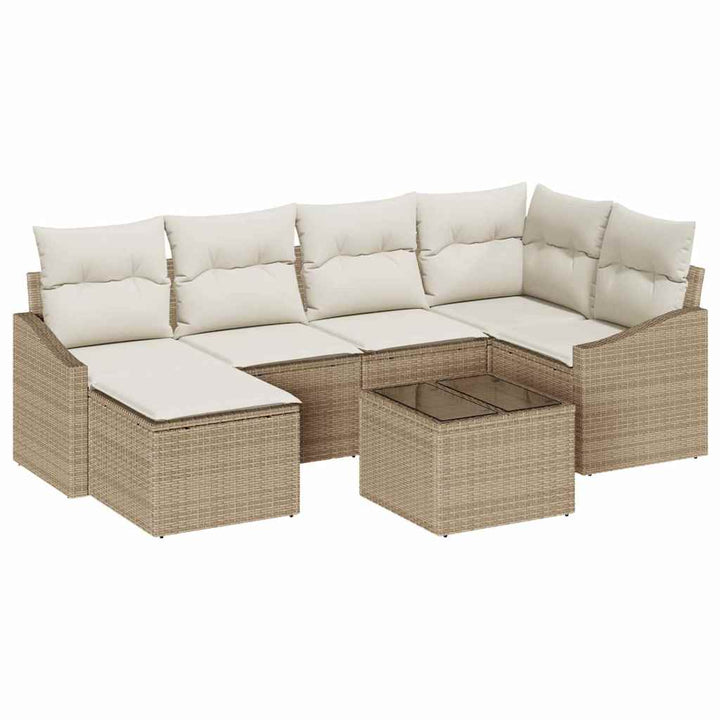 Have Spisebordssæt med pude med opbevaring 7 pcs Beige og creme