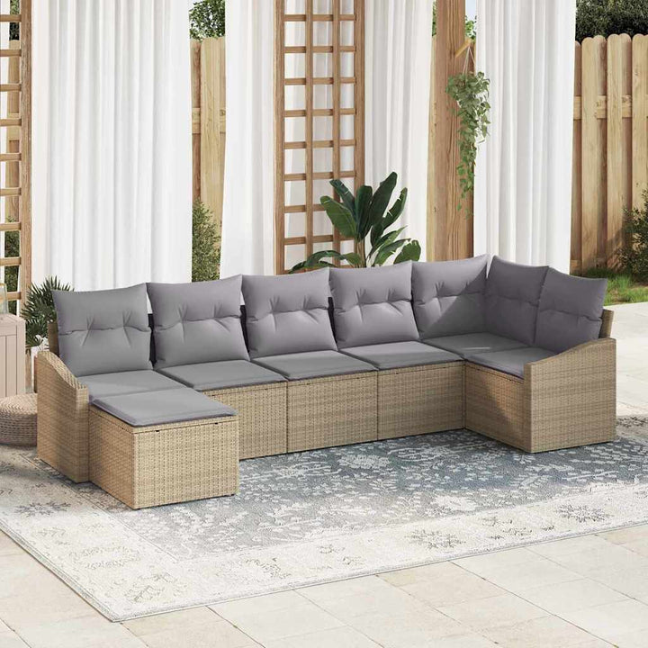 Have Spisebordssæt med pude 7 pcs Beige og lys grå