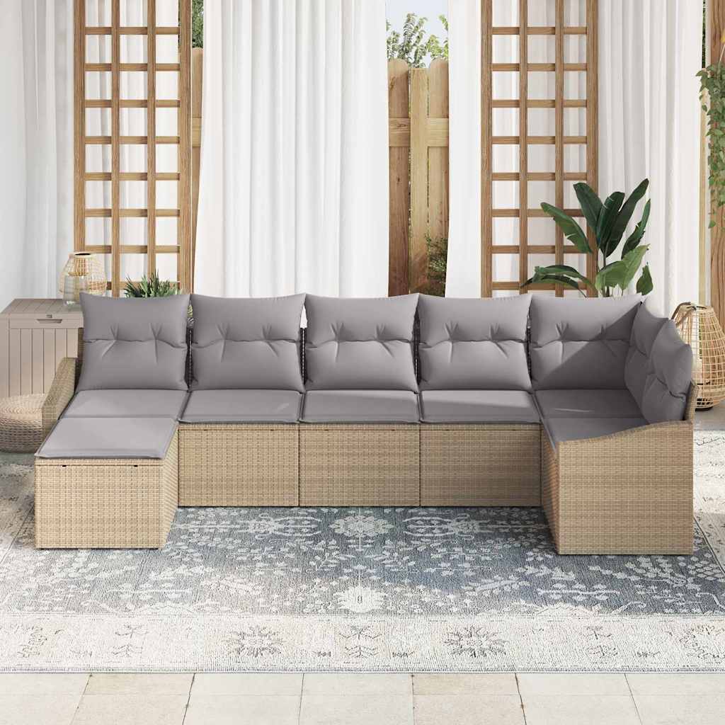 Have Spisebordssæt med pude 7 pcs Beige og lys grå