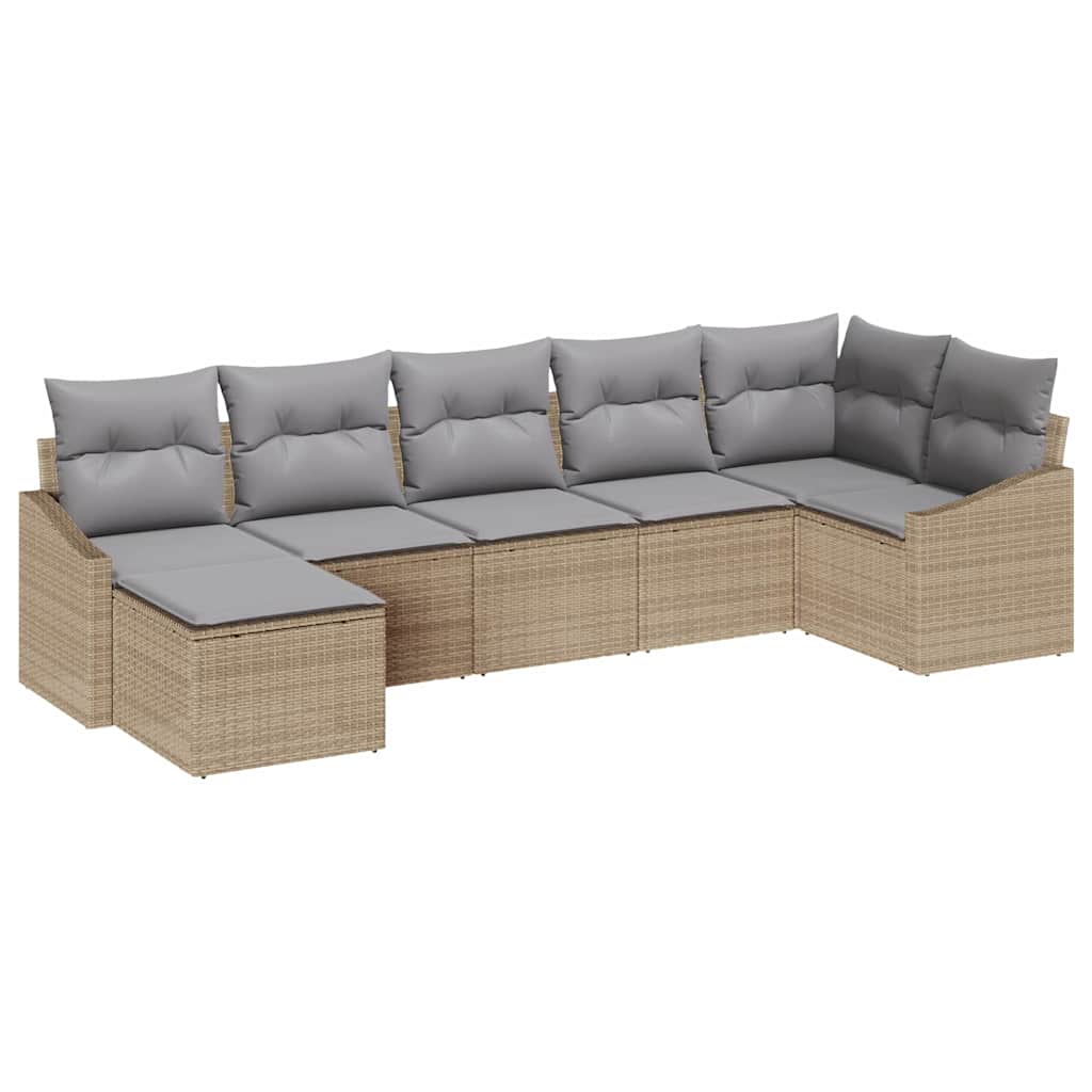 Have Spisebordssæt med pude 7 pcs Beige og lys grå