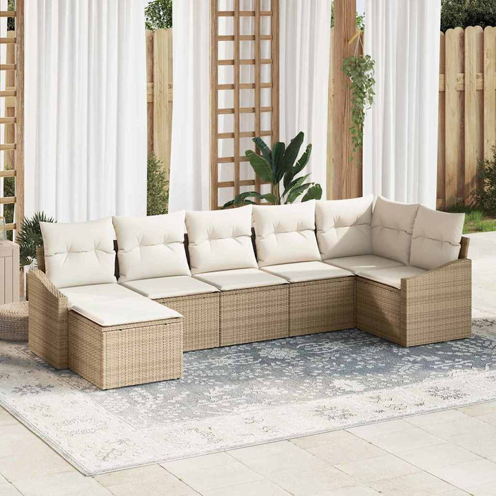 Have Spisebordssæt med pude med opbevaring 7 pcs Beige og creme