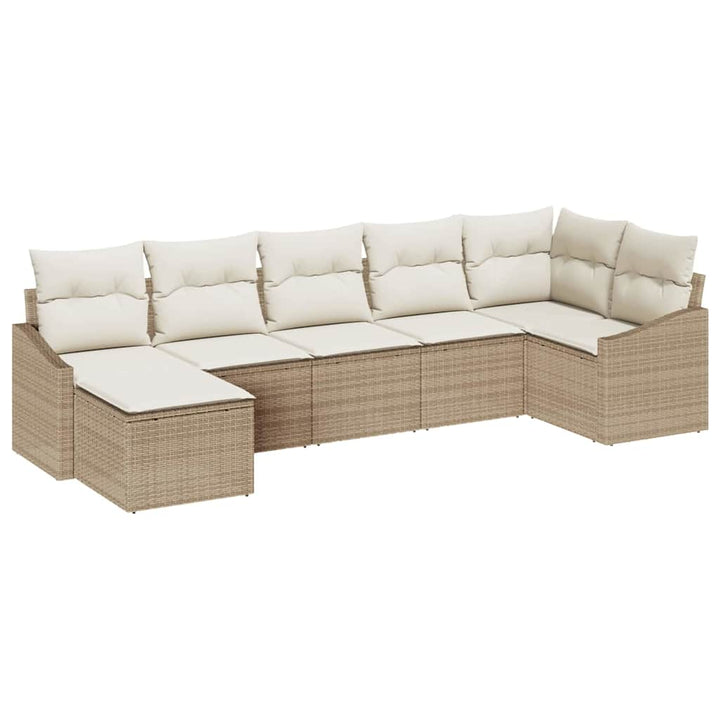 Have Spisebordssæt med pude med opbevaring 7 pcs Beige og creme