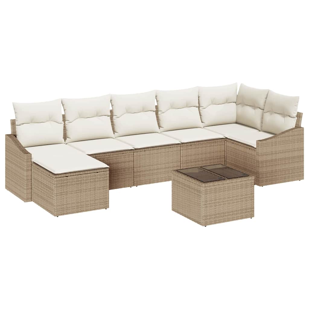 Have Spisebordssæt med pude med opbevaring 8 pcs Beige og creme