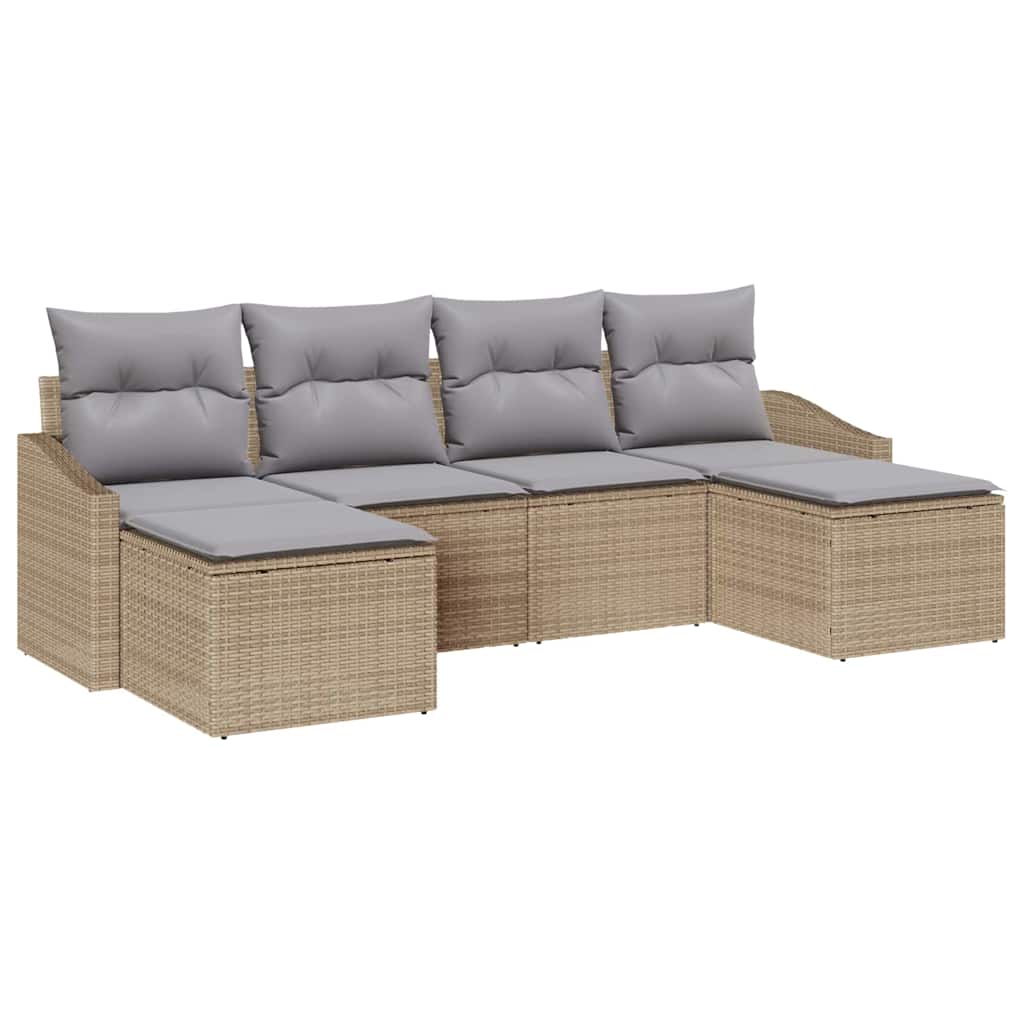 Have Spisebordssæt med pude 6 pcs Beige og lys grå