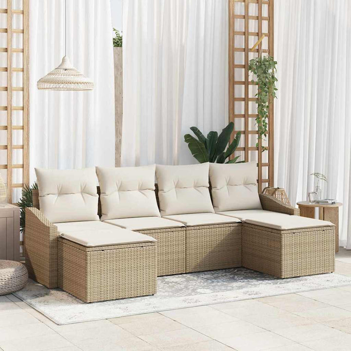 Have Spisebordssæt med pude med opbevaring 6 pcs Beige og creme