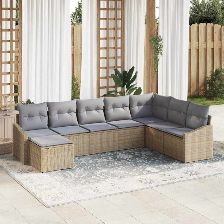 Have Spisebordssæt med pude 8 pcs Beige og lys grå