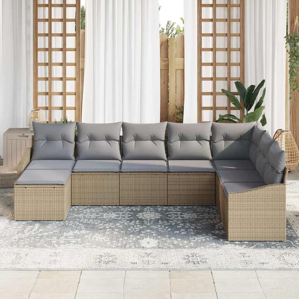 Have Spisebordssæt med pude 8 pcs Beige og lys grå