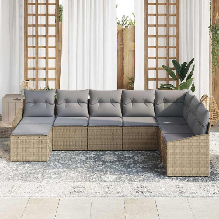 Have Spisebordssæt med pude 8 pcs Beige og lys grå