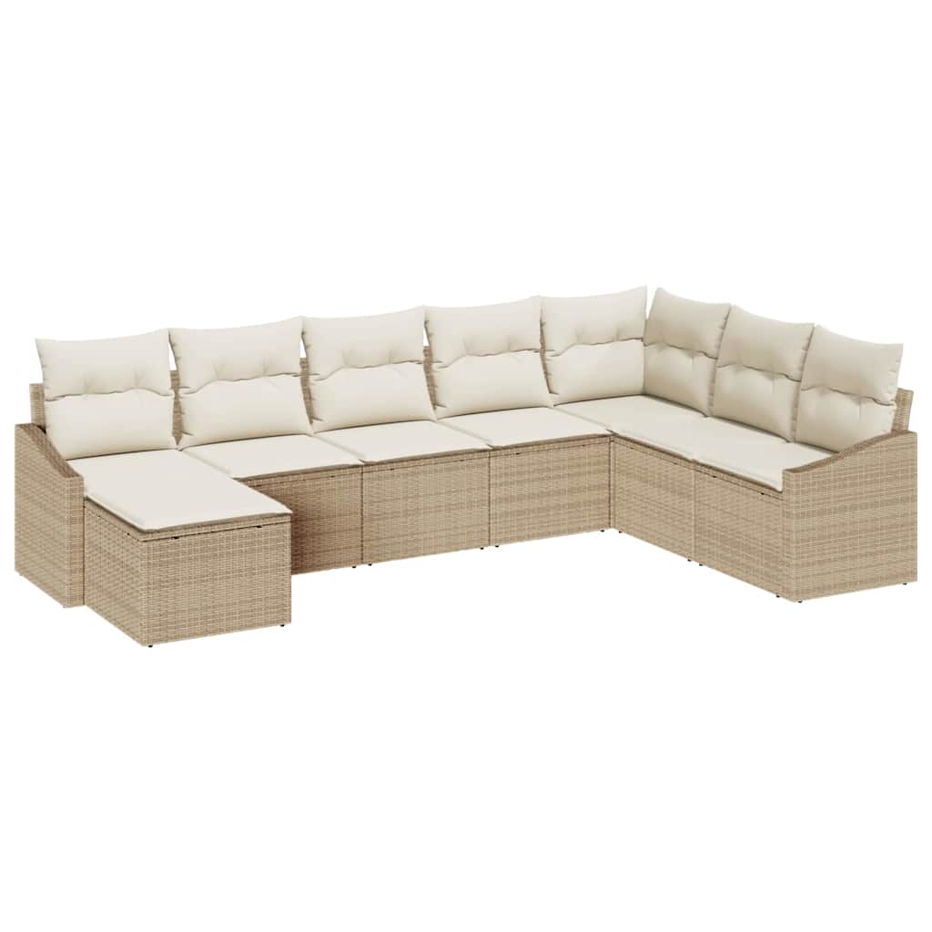 Have Spisebordssæt med pude med opbevaring 8 pcs Beige og creme