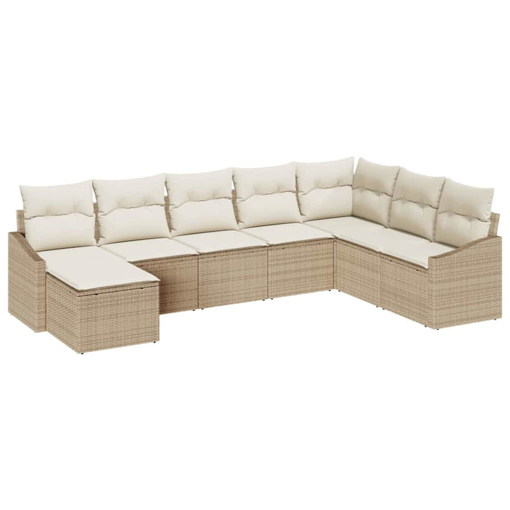 Have Spisebordssæt med pude med opbevaring 8 pcs Beige og creme