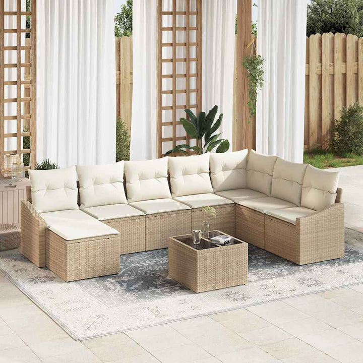 Have Spisebordssæt med pude med opbevaring 9 pcs Beige og creme