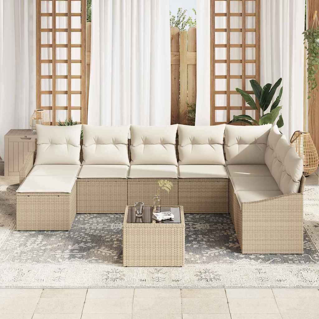 Have Spisebordssæt med pude med opbevaring 9 pcs Beige og creme