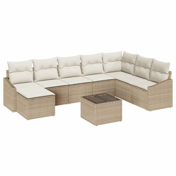Have Spisebordssæt med pude med opbevaring 9 pcs Beige og creme
