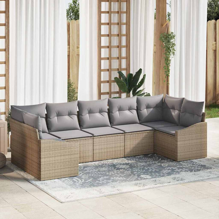 Have Spisebordssæt med pude 7 pcs Beige og lys grå